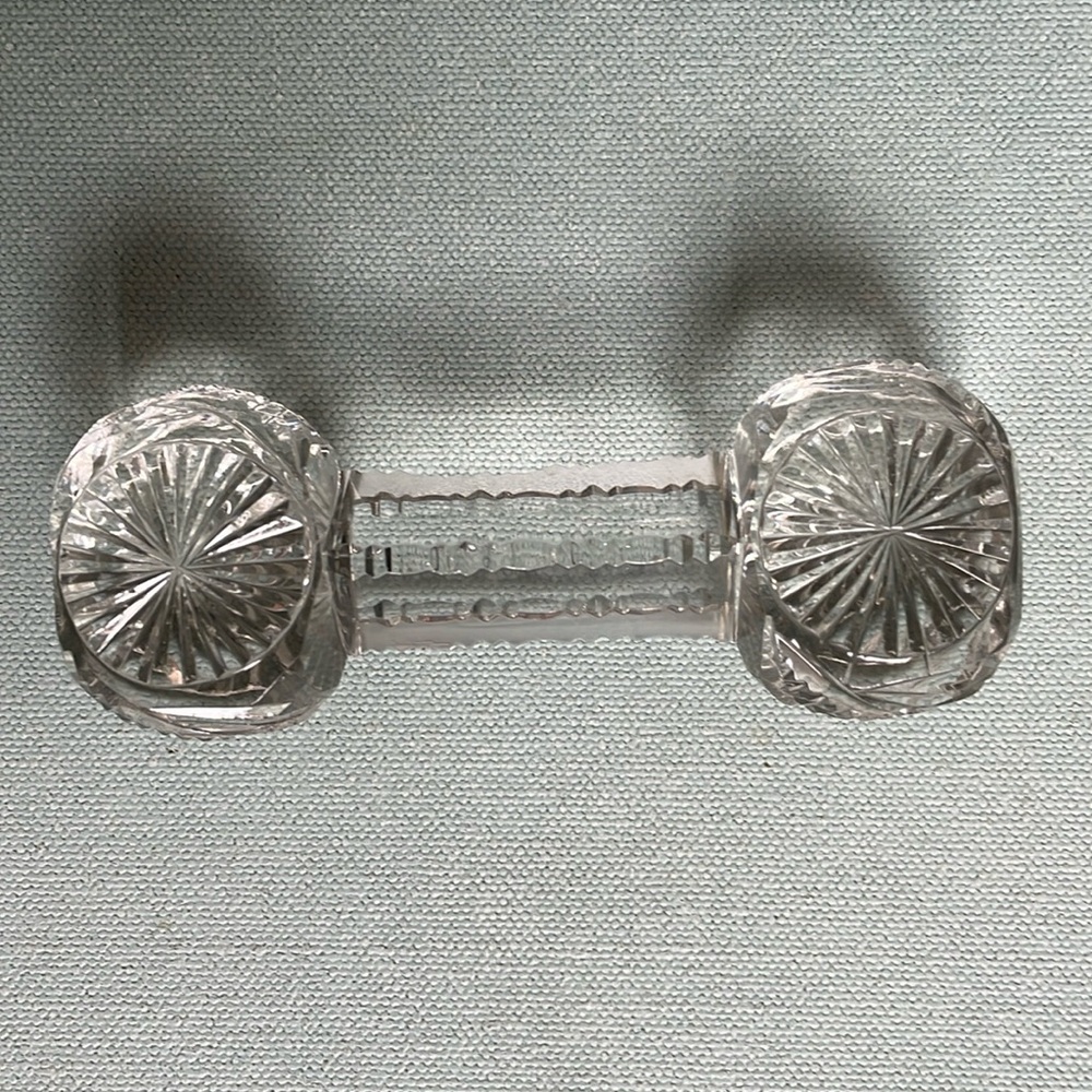 Vintage Carved Glass Knife Rest